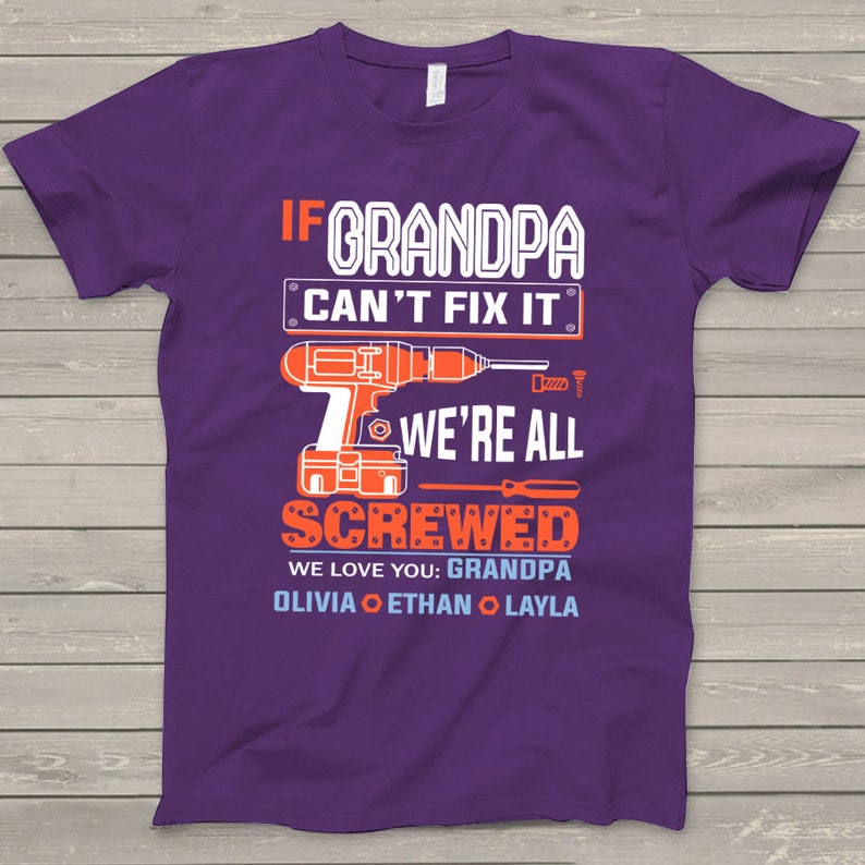 Personalized Grandpa Shirt Granddaddy Tshirt with kidnames