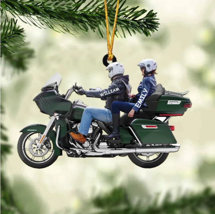 Personalized Biker Couple Ultra Limited Motorcycle Ornament