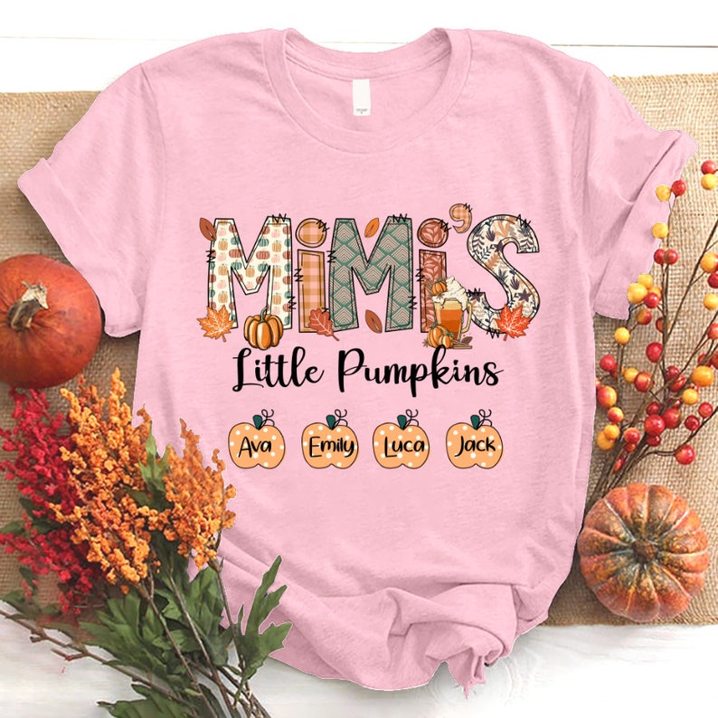 Personalized Grandma Shirt, Custom Nickname Grandma Nana Mimi Shirt for Autumn