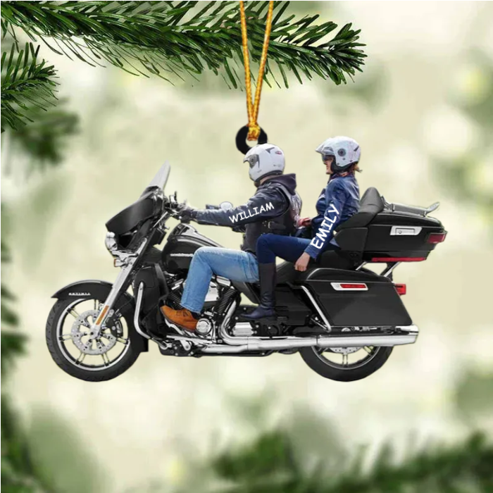 Personalized Biker Couple Ultra Limited Motorcycle Ornament