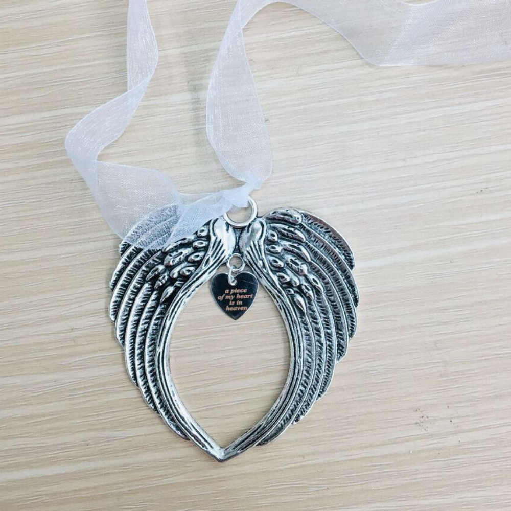 Christmas Ornaments Angel Wings A Piece of My Heart Is In Heaven Memorial Ornament