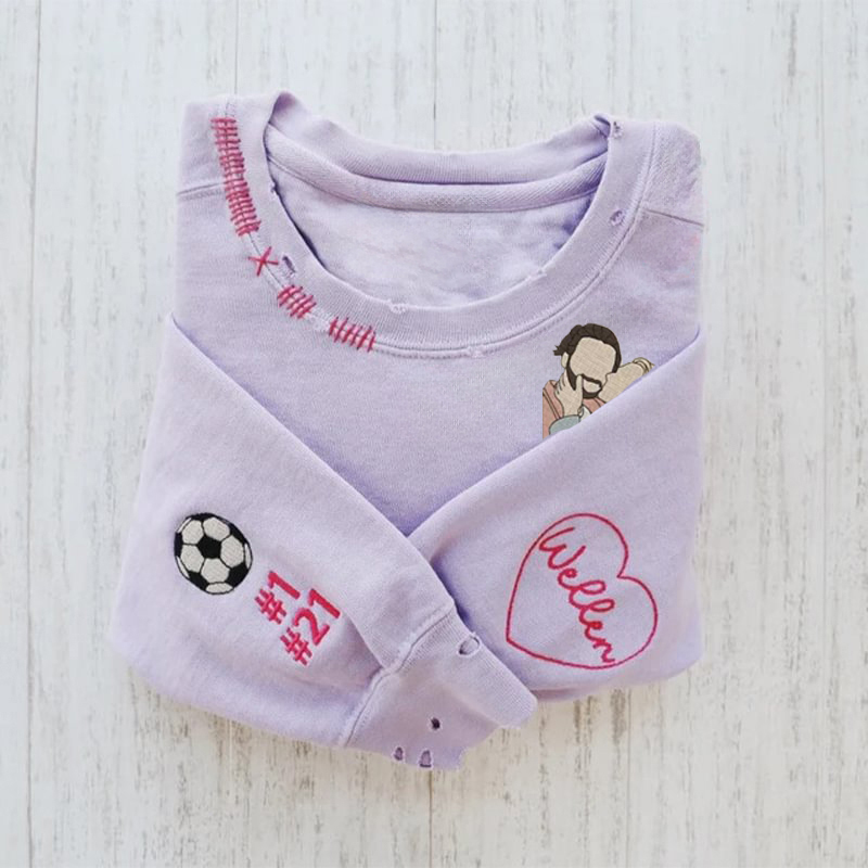 VINTAGE CUSTOM CREW-Custom Embroidered Hand Distressed Photo Sweatshirt