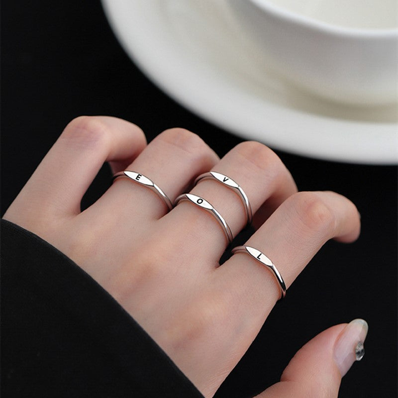 Silver Initial Signet Ring