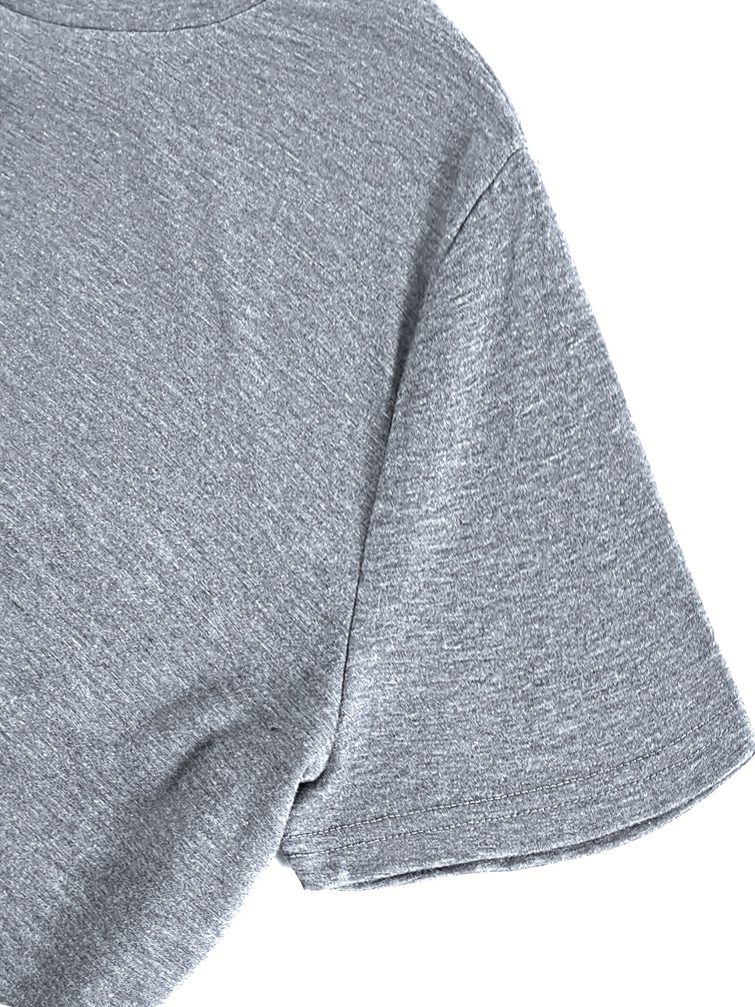 Plus Size Casual T-shirt, Women's Plus Cartoon Figure & Letter Print Short Sleeve V Neck Slight Stretch T-shirt