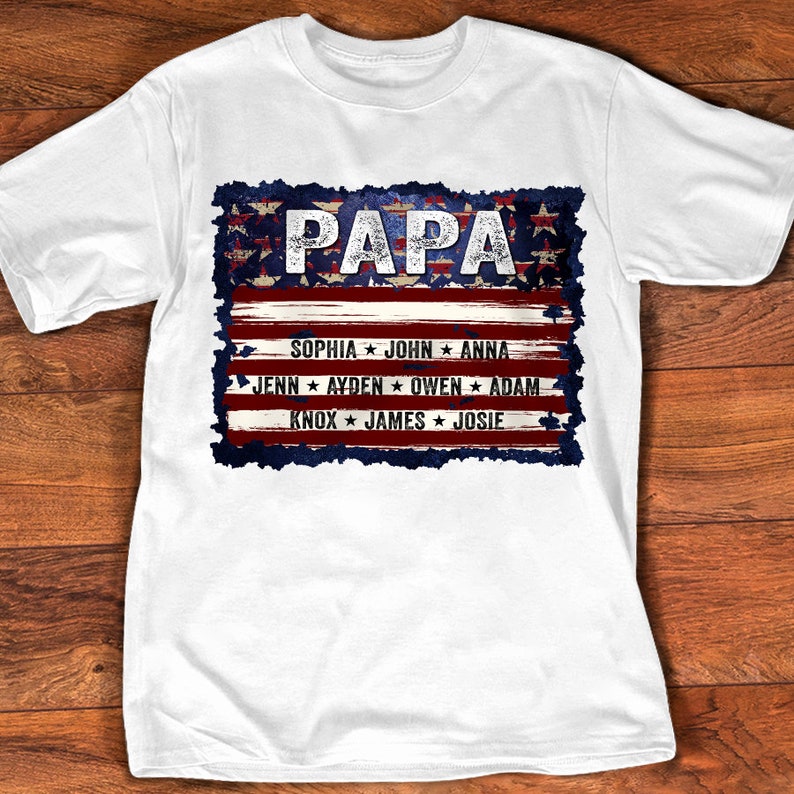 Personalized Papa Shirt, Father Day Shirt from Kid