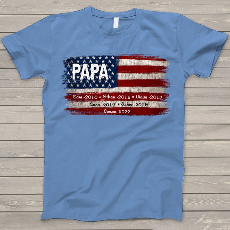 Personalized Papa Shirt, Shirt for Papa,