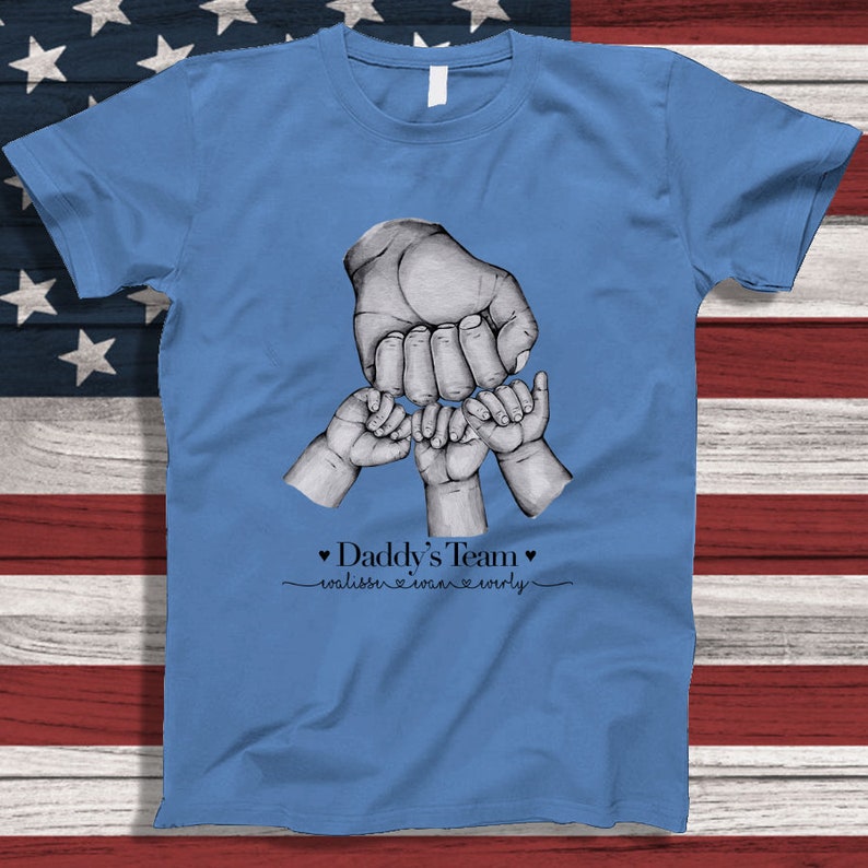 Personalized Dad Shirt, Fist Bump kids name T-Shirt