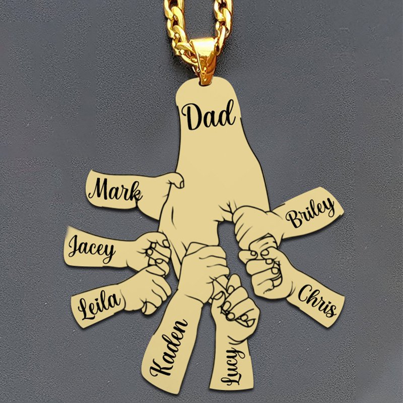 Personalized Big Hands Small Hands Name Necklace