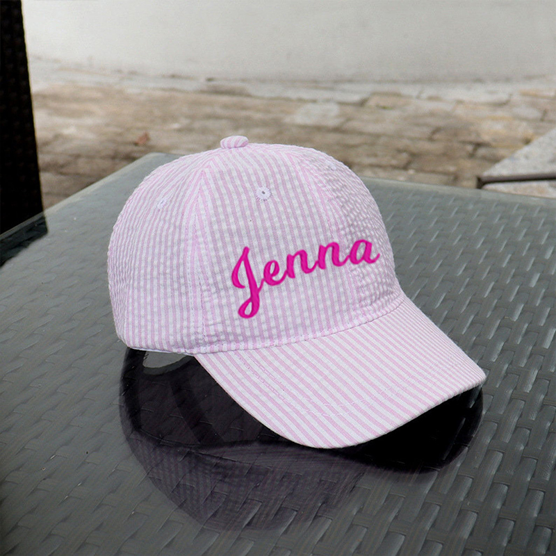 Personalized Embroidery Child Seersucker Hat