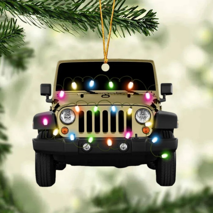 Personalized Jeep Car Acrylic Christmas Ornament