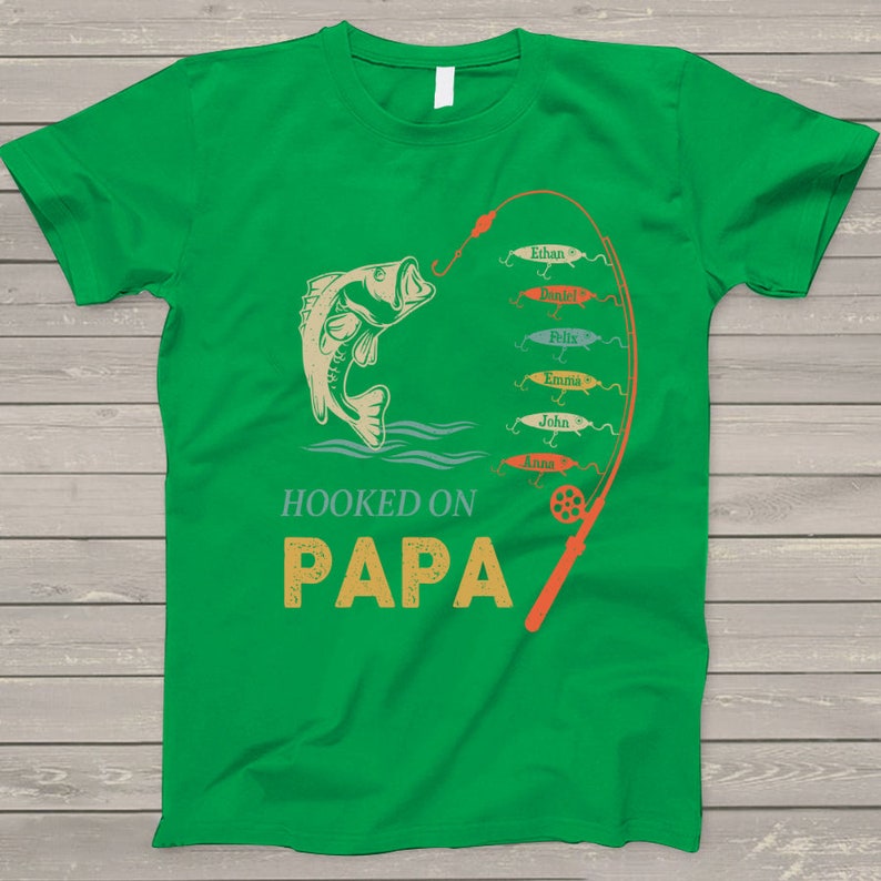Personalized Reel Cool Papa Shirt, Dad and Kid Shirt