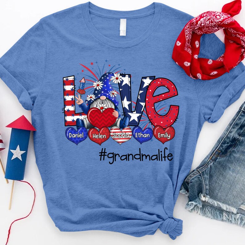 Personalized Grandma Shirt, Custom Gnomes Love Grandma Life