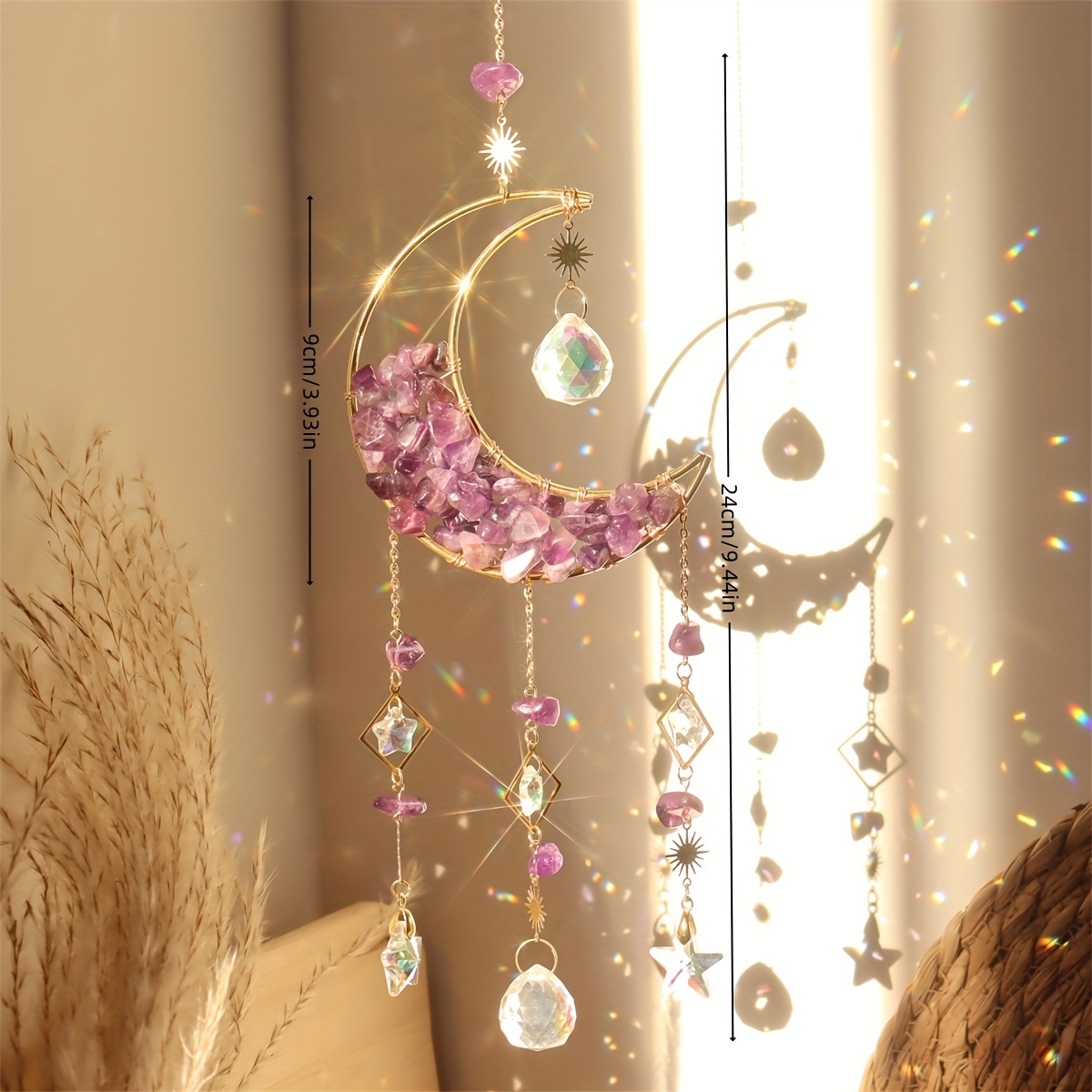Crystal Moon Star Suncatcher