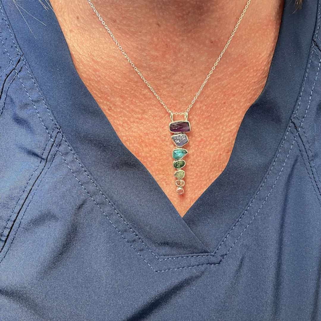 Breathe in Breathe out Move on Crystal Necklace