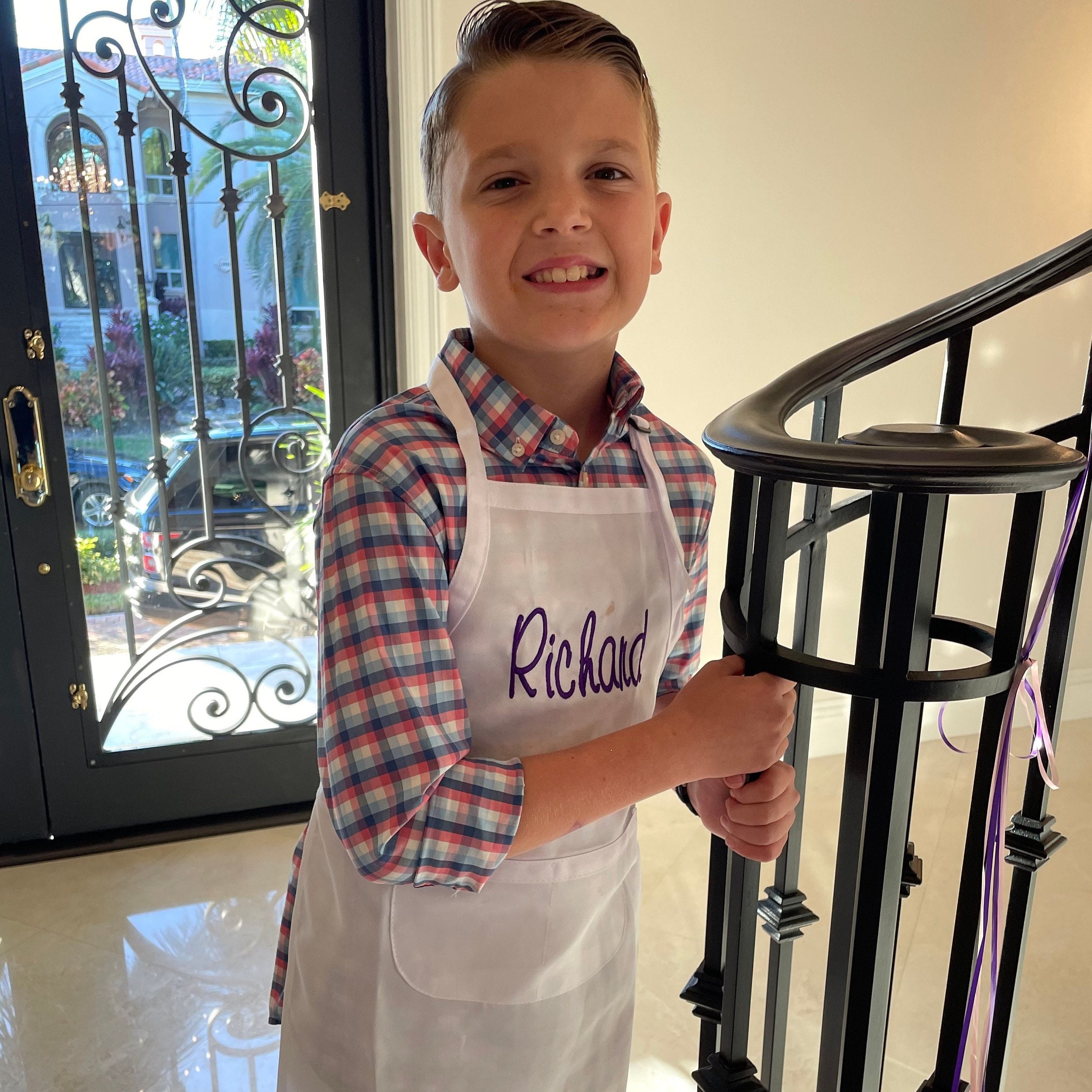 Personalized Embroidery Color Apron and Hat Set for Kid | Apron06