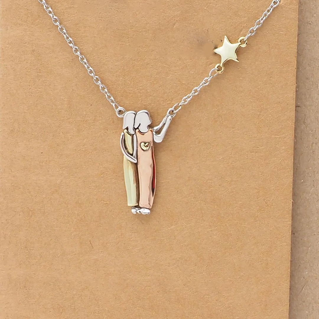 For Sister - A Sister Is God's Way Of Making Sure We Never Walk Alone Sisters and Star Pendant Necklace
