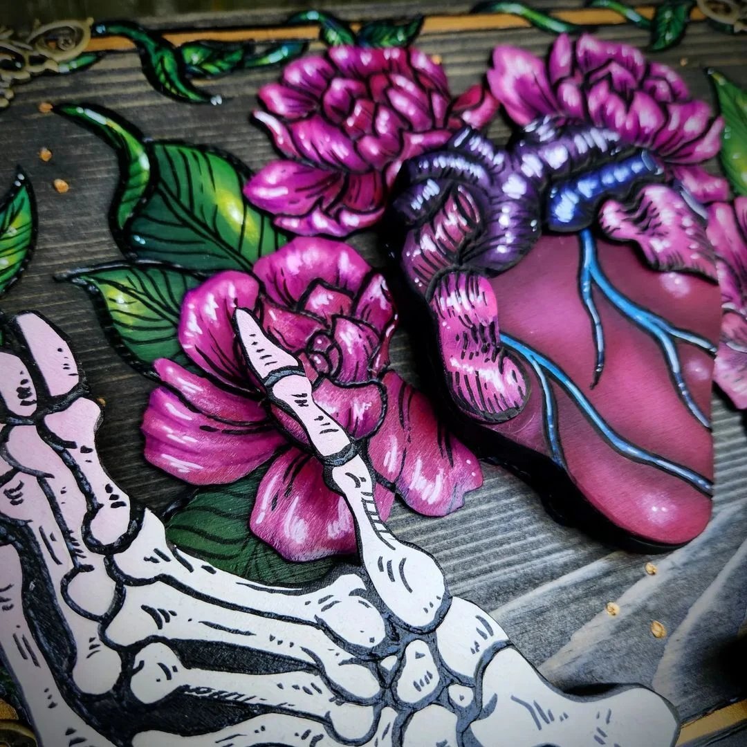 2023 Skull Hands & Heart Hidden Key Box