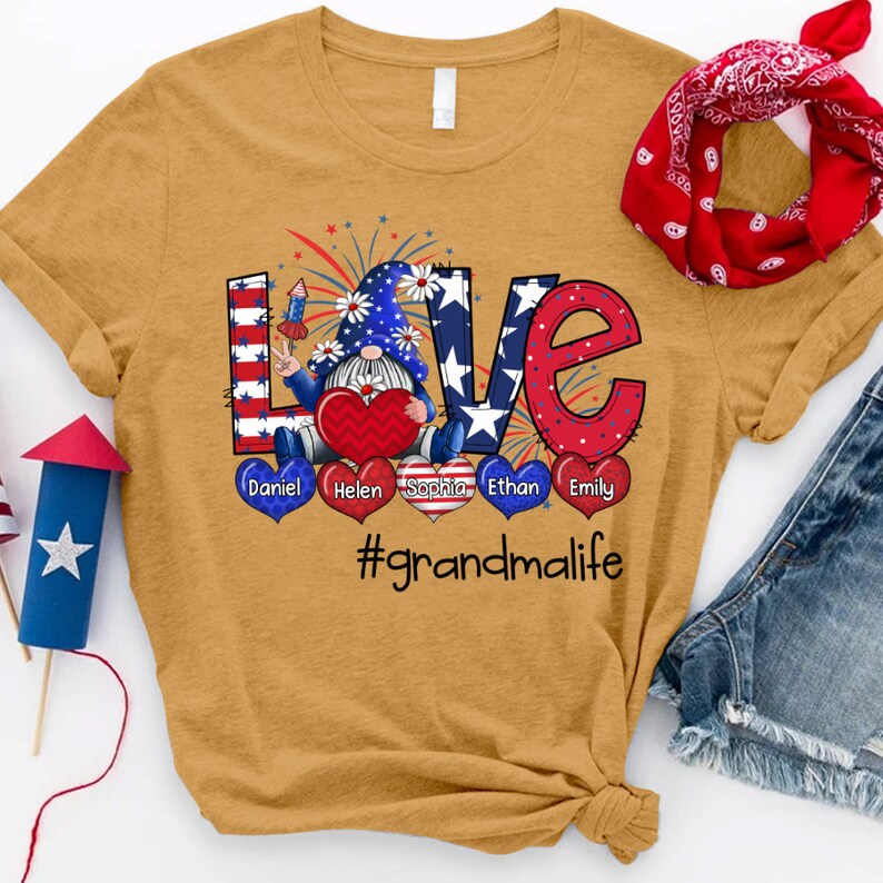 Personalized Grandma Shirt, Custom Gnomes Love Grandma Life