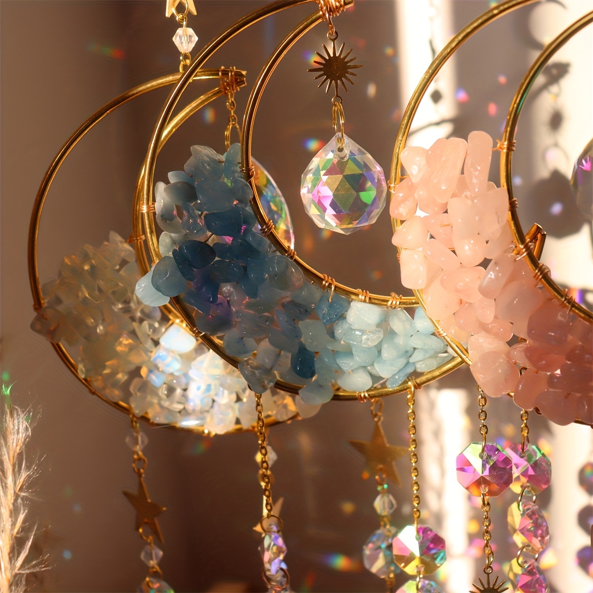 Crystal Moon Star Suncatcher