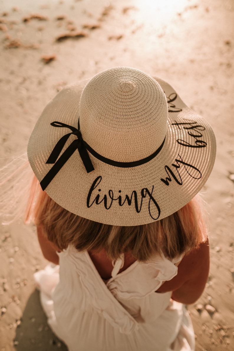 Custom Floppy Beach Hat - Bachelorette Trip Hat - Sun Hat - Honeymoon Beach Hat - Personalized Sun Hat - Bride to be Gift - Bride Hat