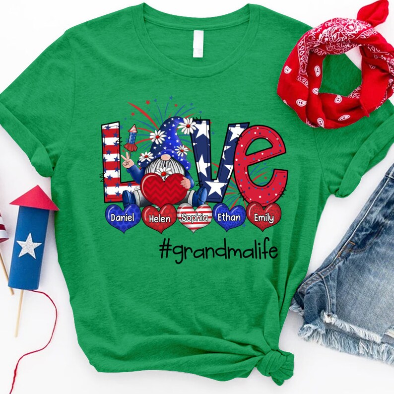 Personalized Grandma Shirt, Custom Gnomes Love Grandma Life