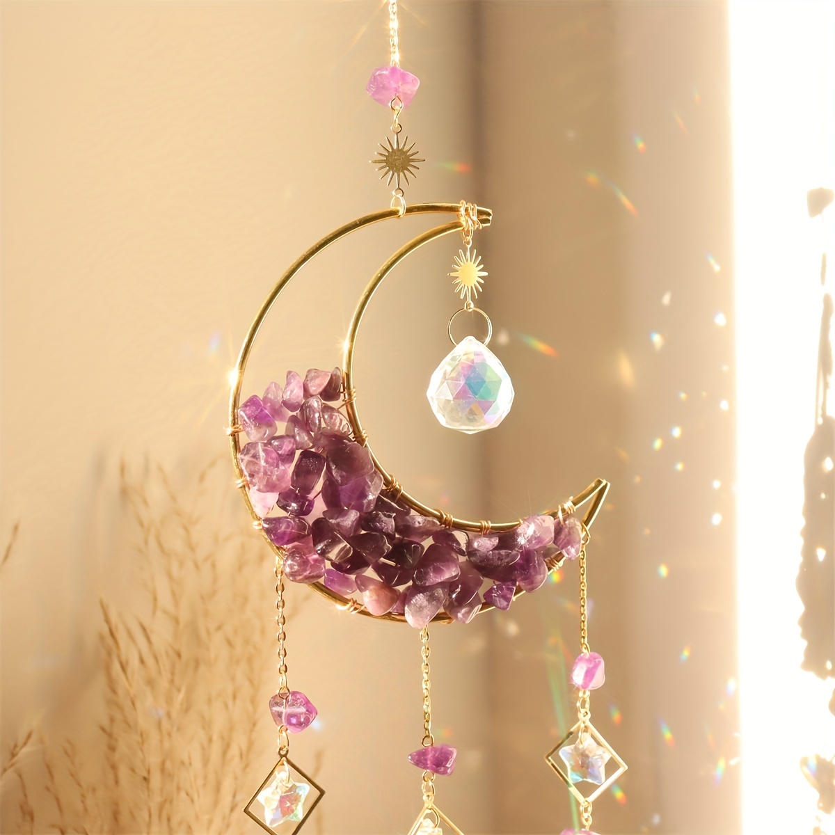 Crystal Moon Star Suncatcher
