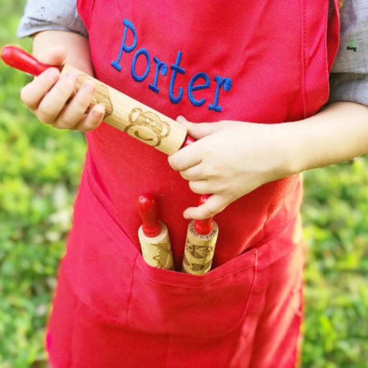Personalized Embroidery Color Apron and Hat Set for Kid | Apron06