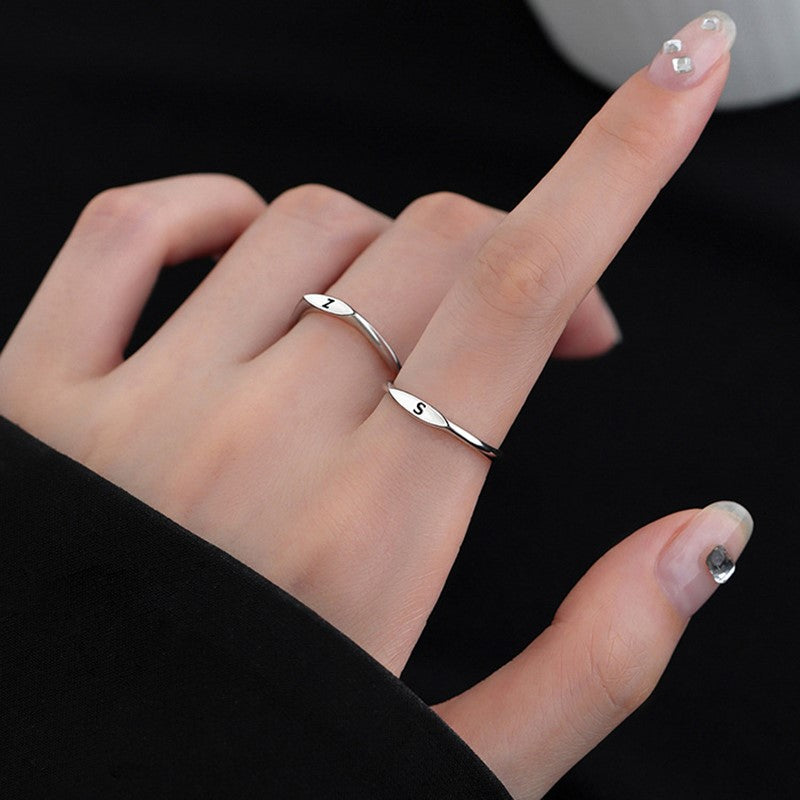 Silver Initial Signet Ring
