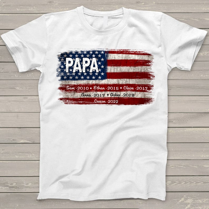 Personalized Papa Shirt, Shirt for Papa,