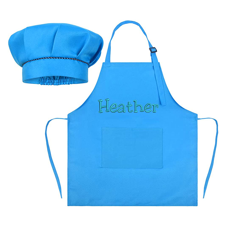 Personalized Embroidery Color Apron and Hat Set for Kid | Apron06