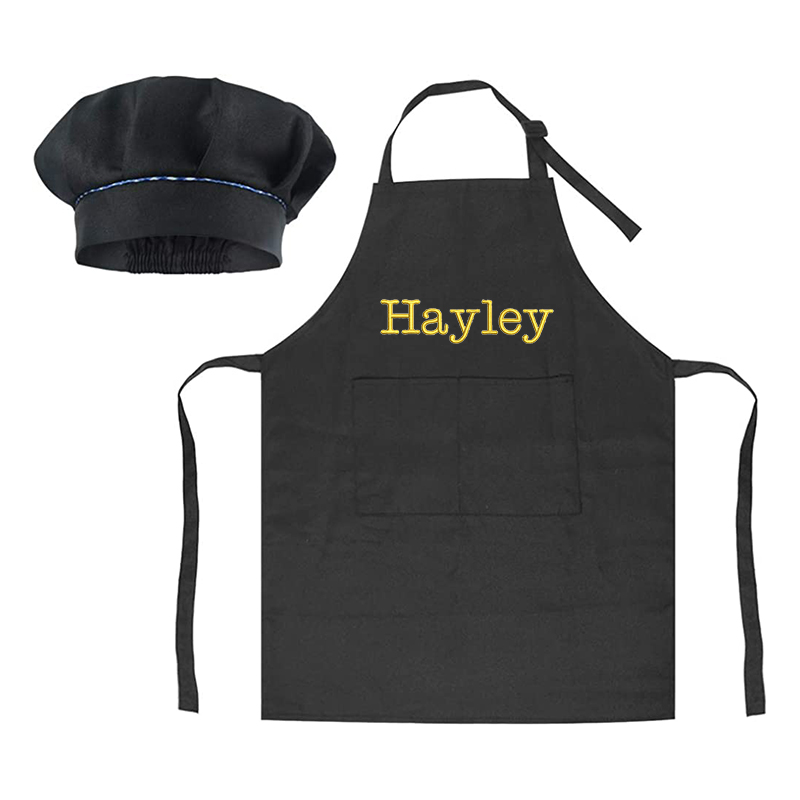 Personalized Embroidery Color Apron and Hat Set for Kid | Apron06