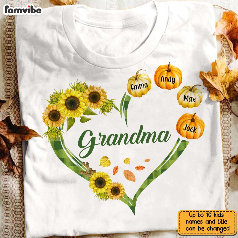 Personalized Grandma Fall Pumpkin T Shirt AG171 23O31