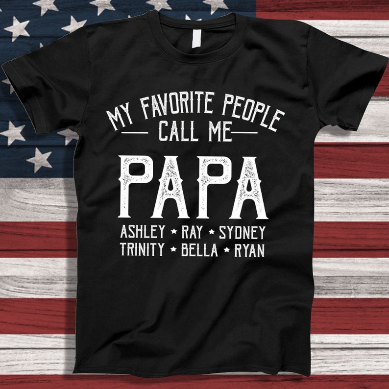Personalized Grandpa shirt with name, Papa shirt with name