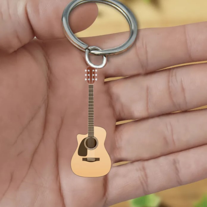 Personalized Guitar Acrylic Keychain-Great Gift Idea For Guitar Lover