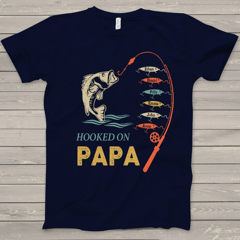 Personalized Reel Cool Papa Shirt, Dad and Kid Shirt