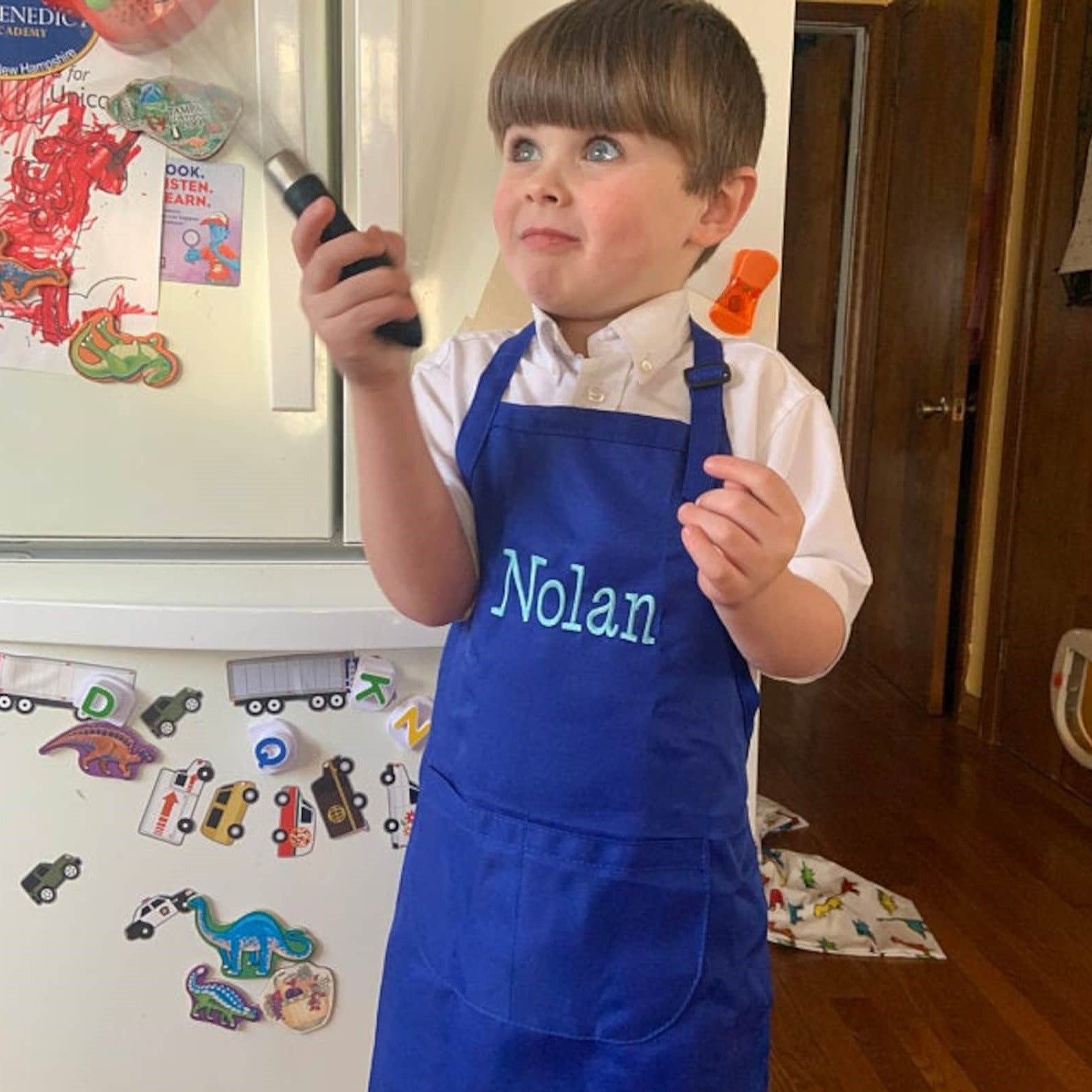 Personalized Embroidery Color Apron and Hat Set for Kid | Apron06