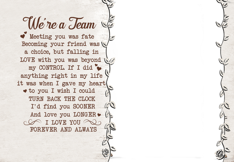 We're a team custom photo Canvas gift for couple