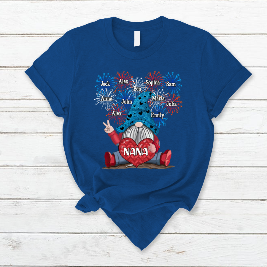Grandma Nana Gnomes Firework Happy Independence Day T-Shirt