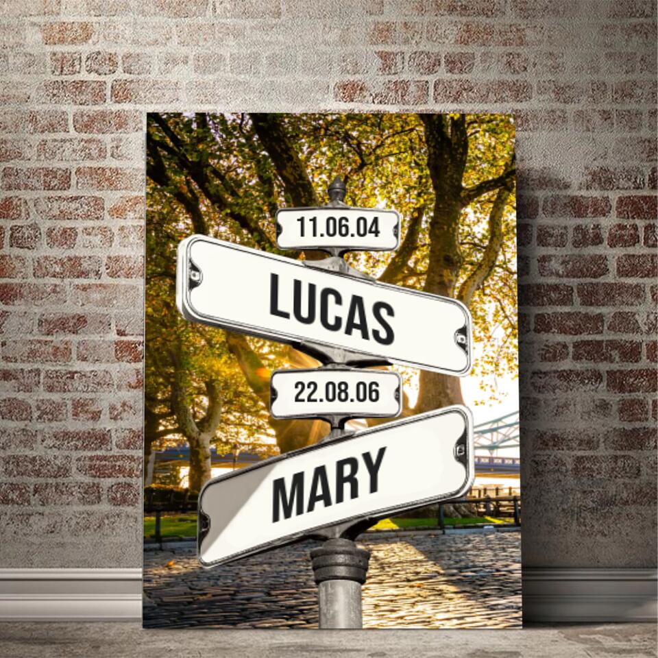 Personalized Canvas "Date of birth of children" Summer