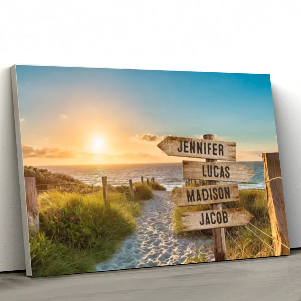 Personalized Multi-Name Signpost Premium Canvas