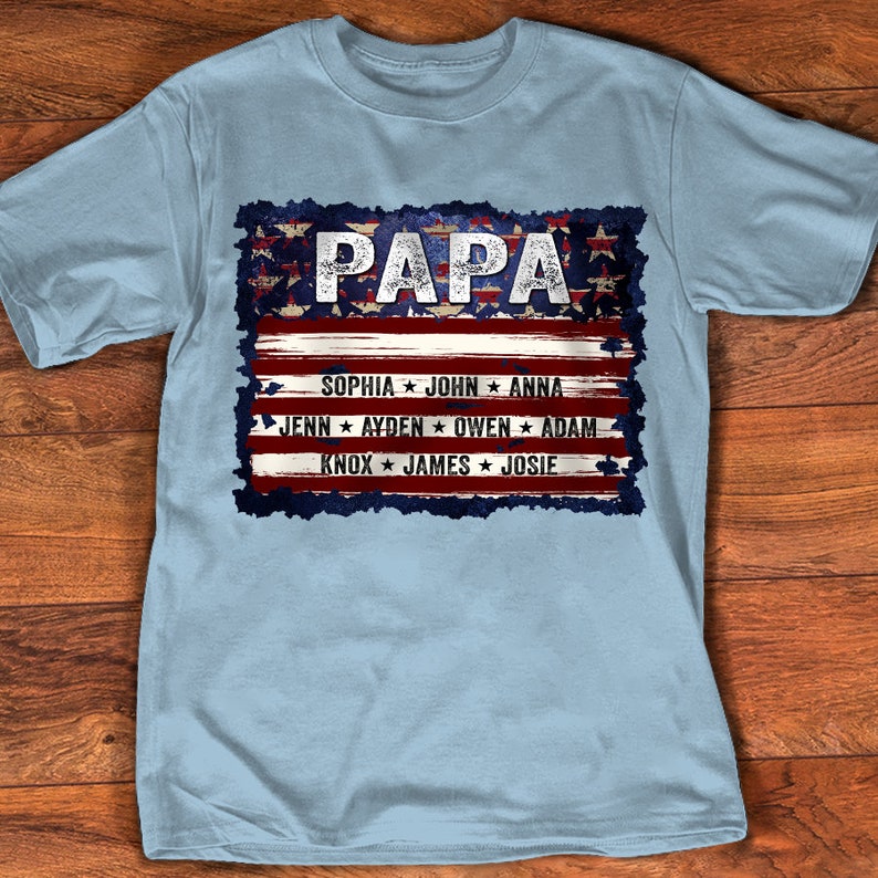 Personalized Papa Shirt, Father Day Shirt from Kid