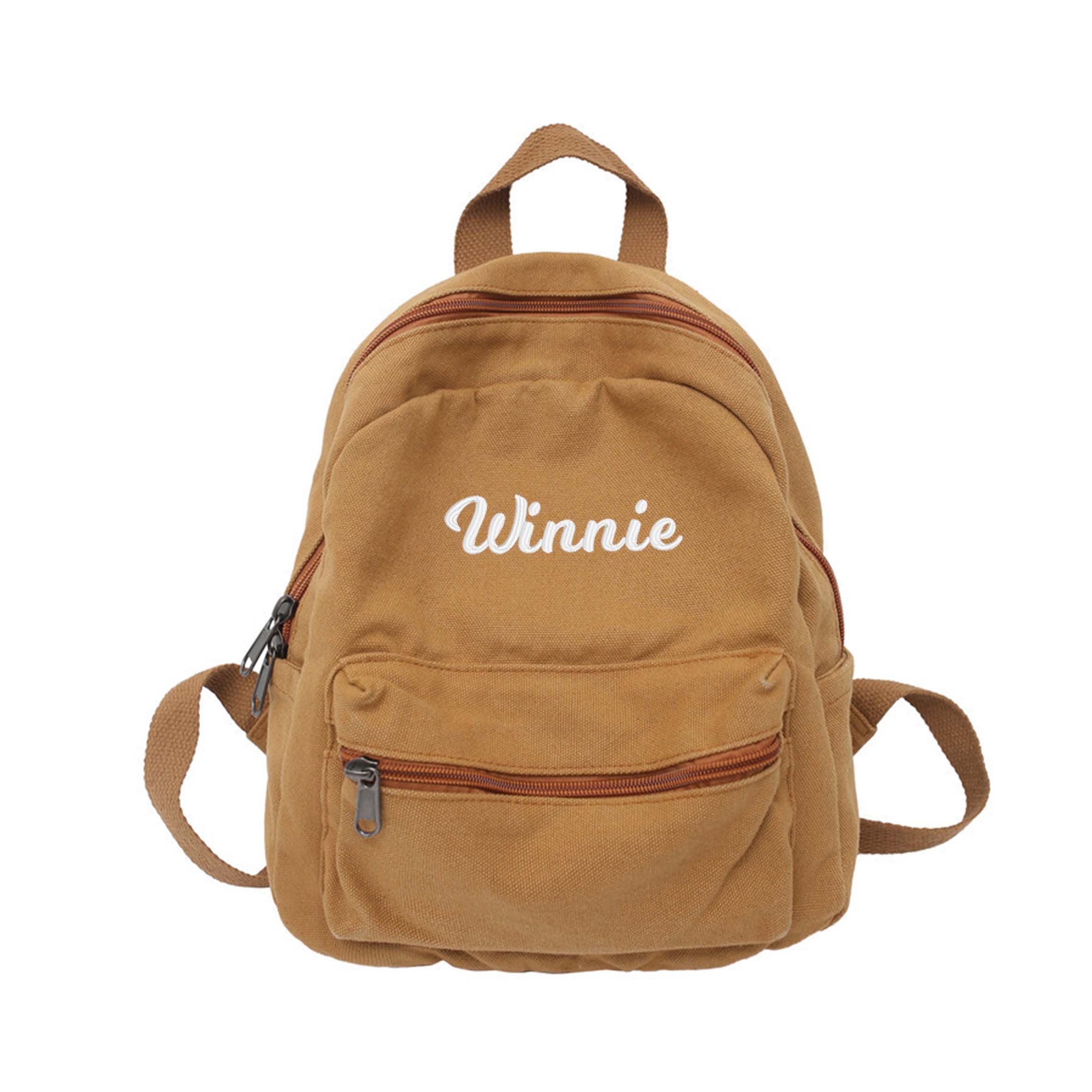 Personalized Embroidery Kid Canvas Backpack