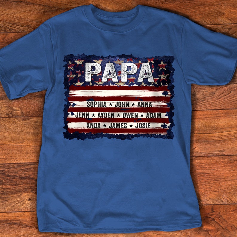 Personalized Papa Shirt, Father Day Shirt from Kid