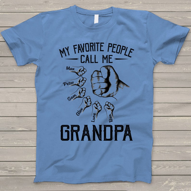 Great Grandpa Shirt, Grandpa Custom Fathers Day Shirt kidnames, Personalized Papa Shirt custom name, papa custom grandkid name shirt 15 kids