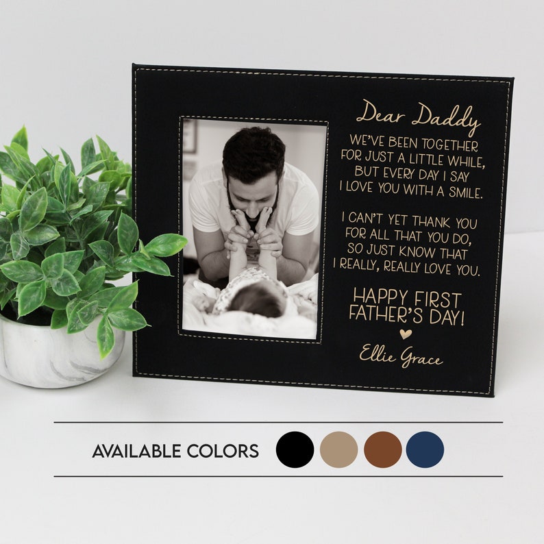  2022 Personalized First Father's Day Picture Frame Gift from Baby