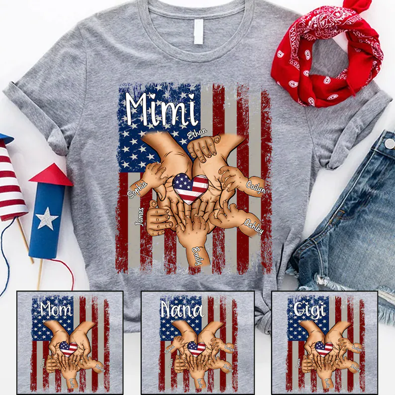Personalized Grandma Shirt, Custom Mimi Shirt with grandchild names