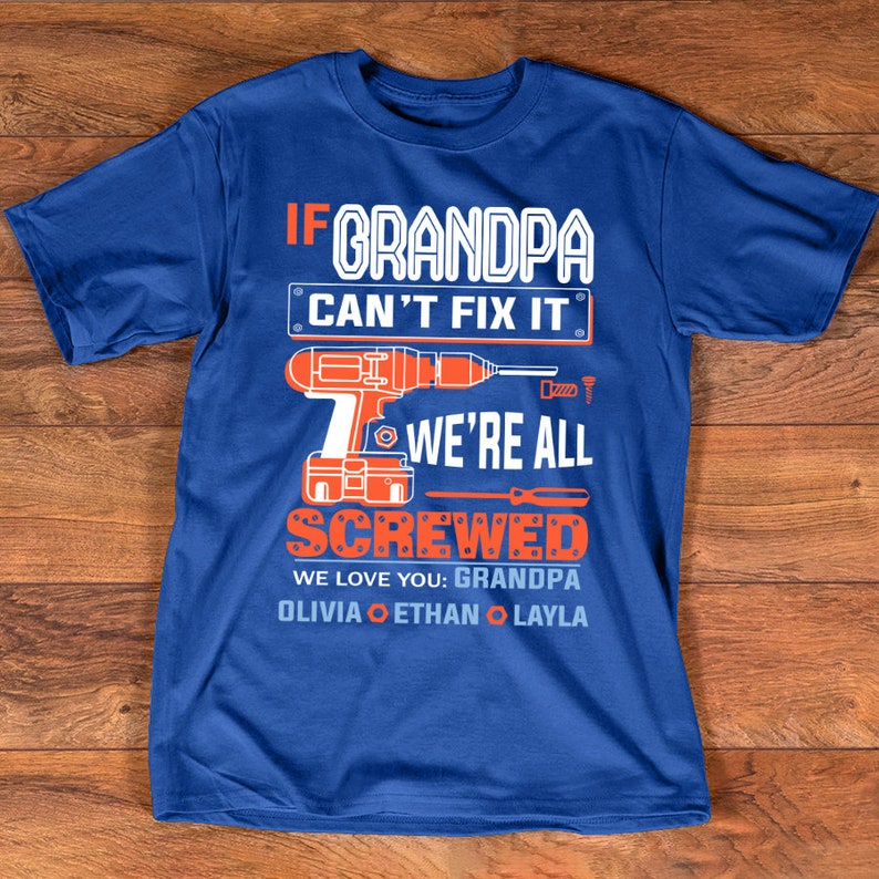 Personalized Grandpa Shirt Granddaddy Tshirt with kidnames