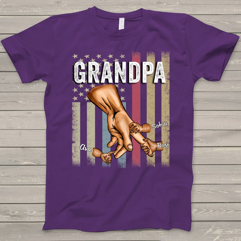Personalized Grandpa Shirt, Papa and Grandkids Shirt