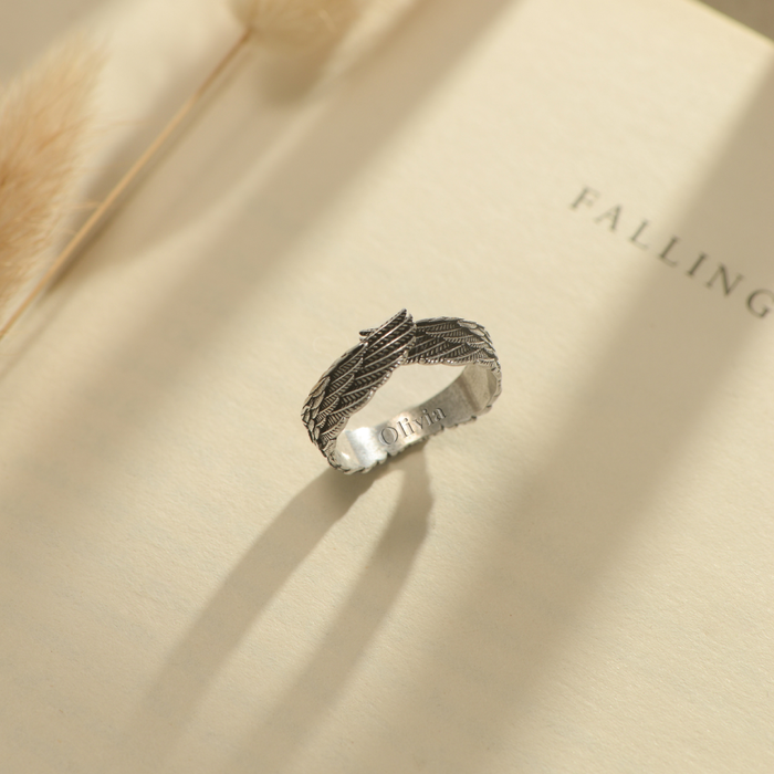 Hug From Heaven Personalized Wing Ring