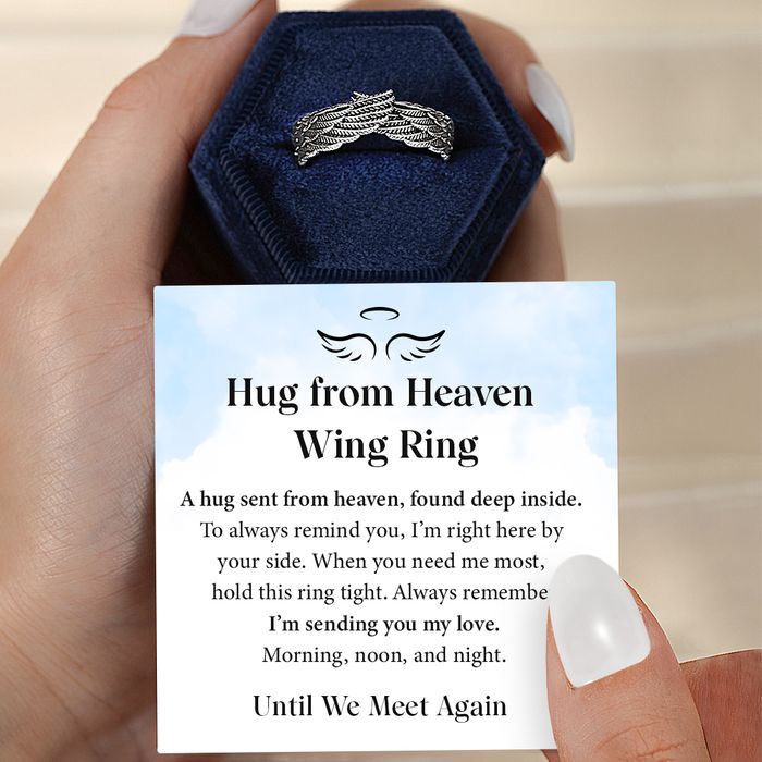Hug From Heaven Personalized Wing Ring